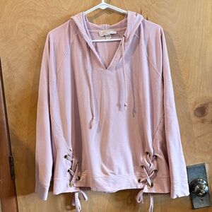 Pink Lace-Up Women's Hoodie